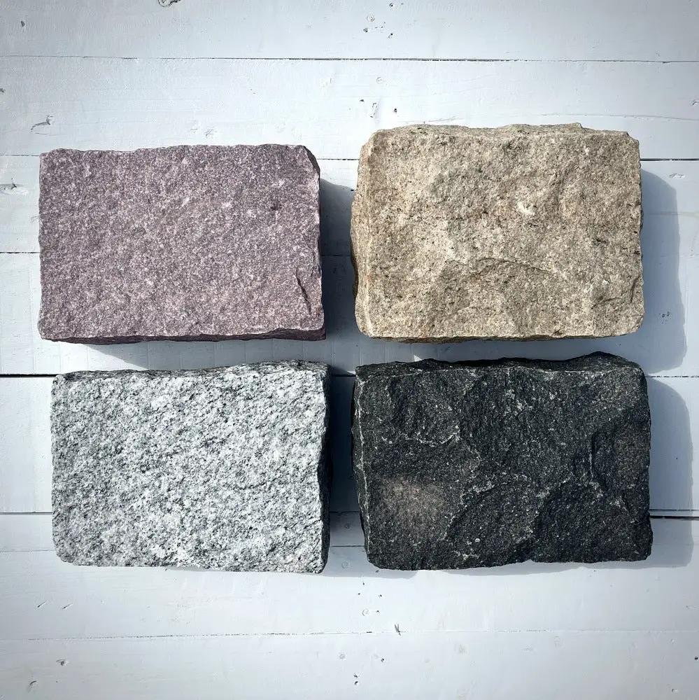 New Jumbo Granite Belgian Block 10” x 7” x 4” – Grey, Pink, Buff, Black by Chief Bricks