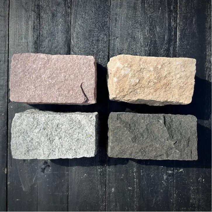 New Regulation Granite Belgian Block 9” x 5” x 5” – Grey, Pink, Buff, Black by Chief Bricks