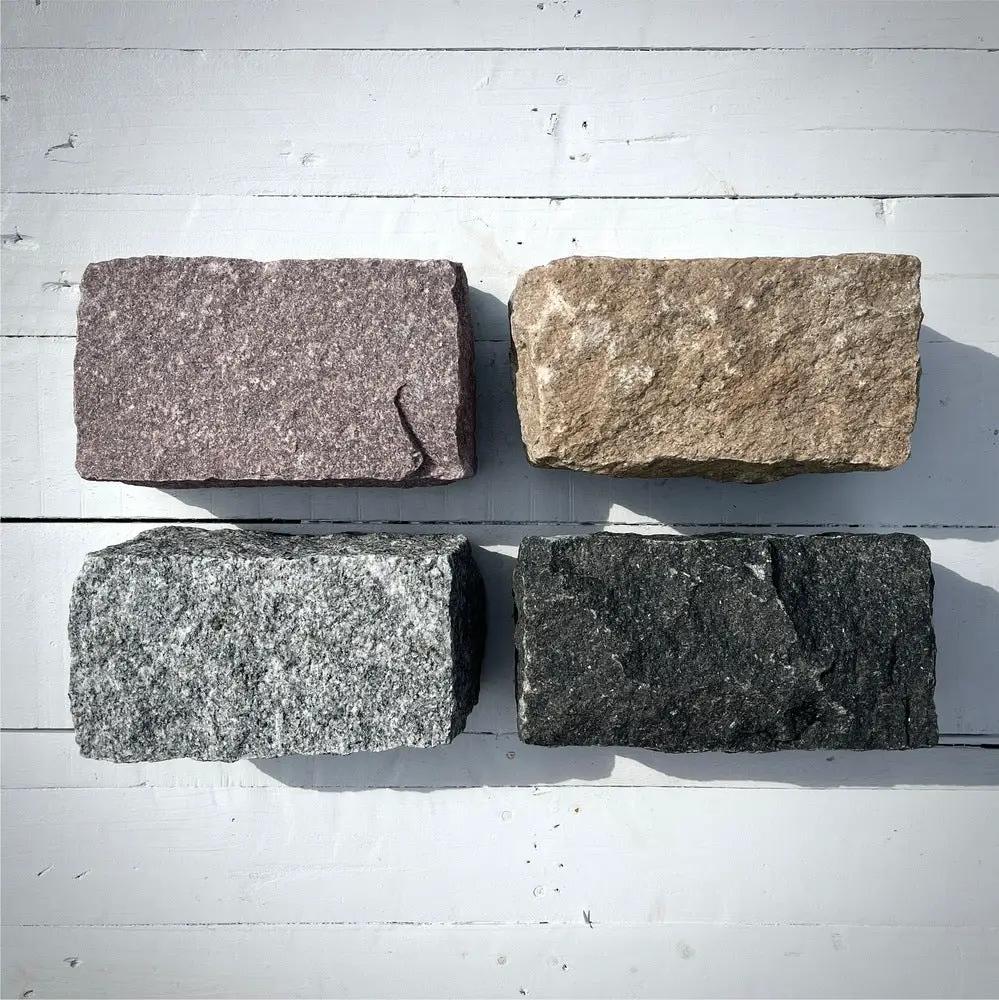 New Regulation Granite Belgian Block 9” x 5” x 5” – Grey, Pink, Buff, Black by Chief Bricks