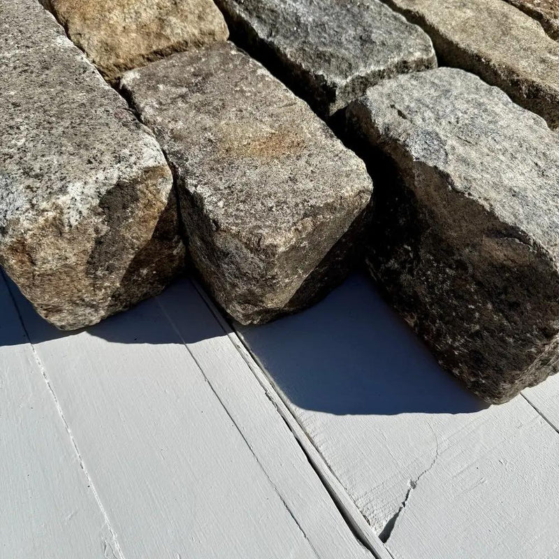 Reclaimed Granite Cobblestone - Regulation 9" x 5" x 5" by Chief Bricks
