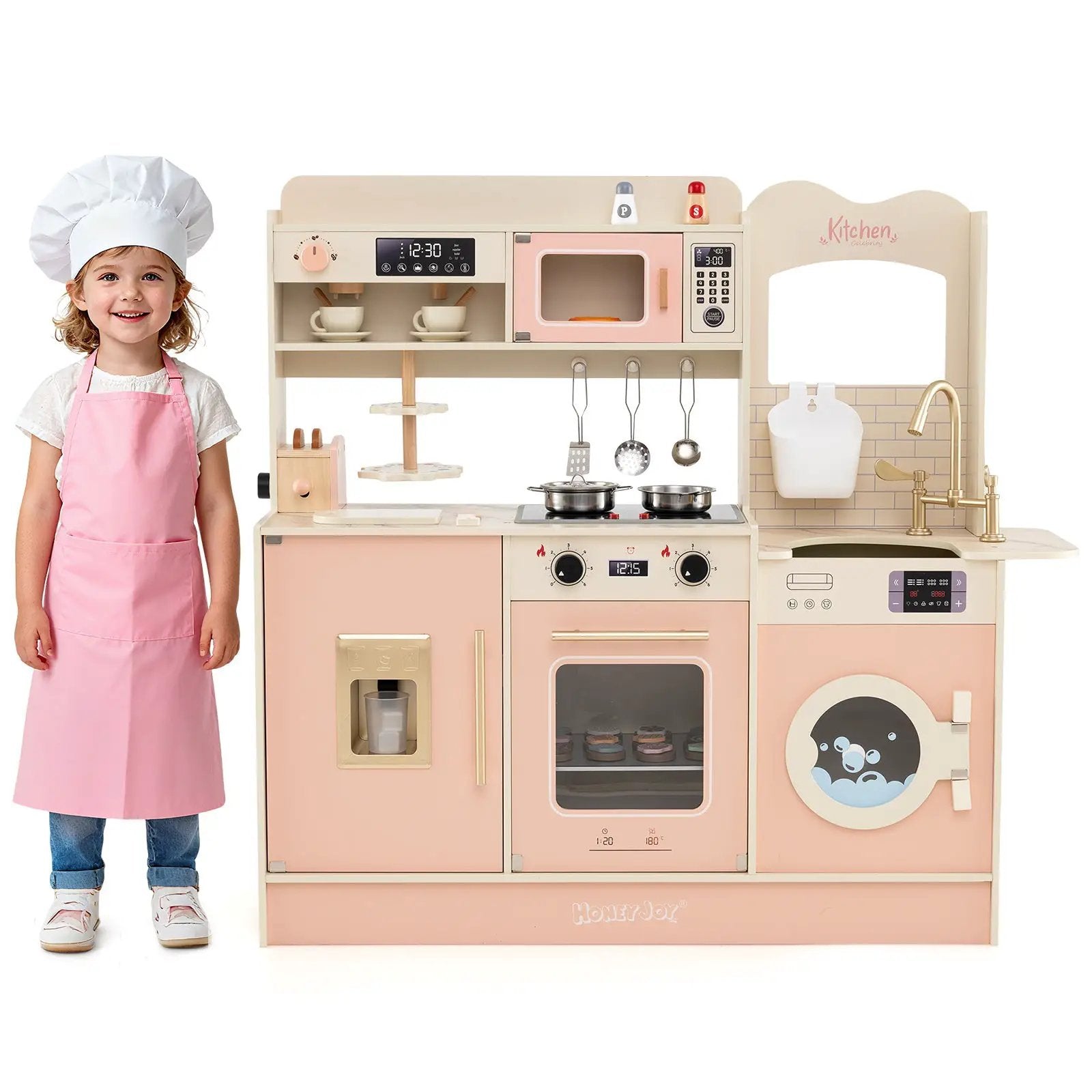 Children Pretend Toy Kitchen Playset with Light and Sound by DirectDeals