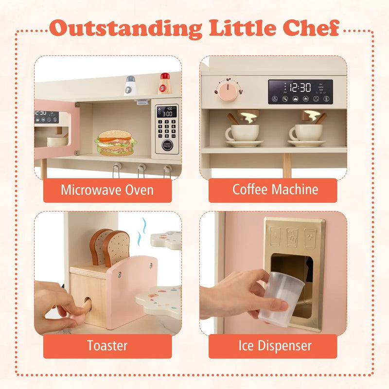 Children Pretend Toy Kitchen Playset with Light and Sound by DirectDeals