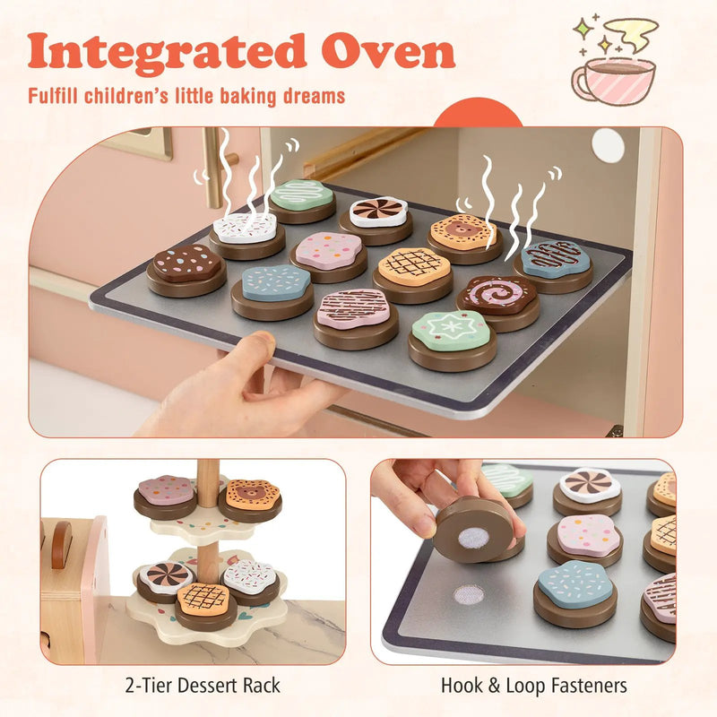 Children Pretend Toy Kitchen Playset with Light and Sound by DirectDeals