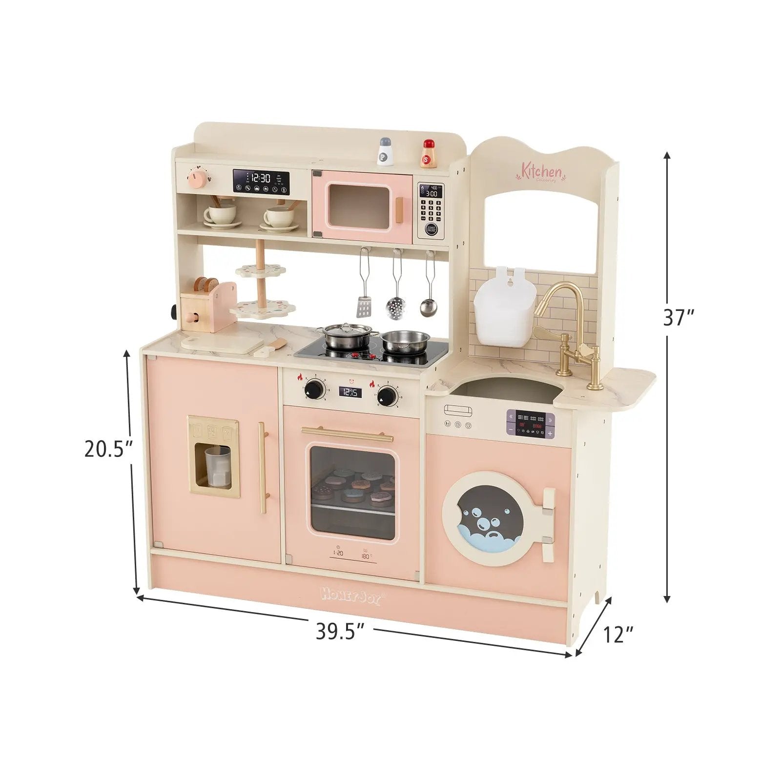 Children Pretend Toy Kitchen Playset with Light and Sound by DirectDeals