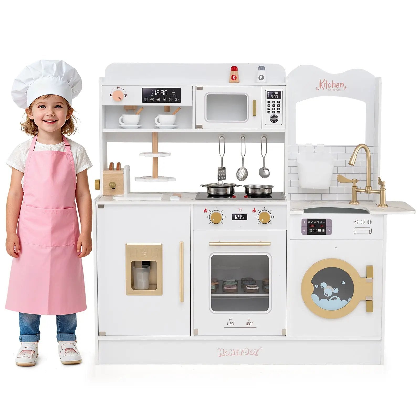 Children Pretend Toy Kitchen Playset with Light and Sound by DirectDeals