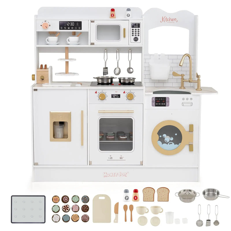 Children Pretend Toy Kitchen Playset with Light and Sound by DirectDeals