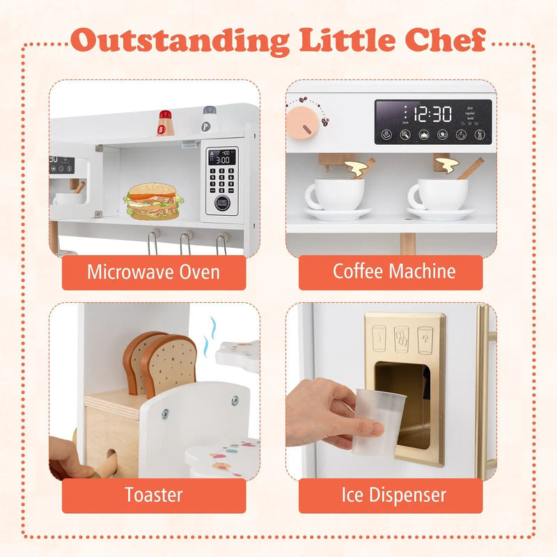 Children Pretend Toy Kitchen Playset with Light and Sound by DirectDeals
