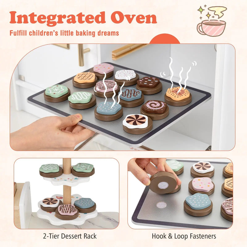 Children Pretend Toy Kitchen Playset with Light and Sound by DirectDeals