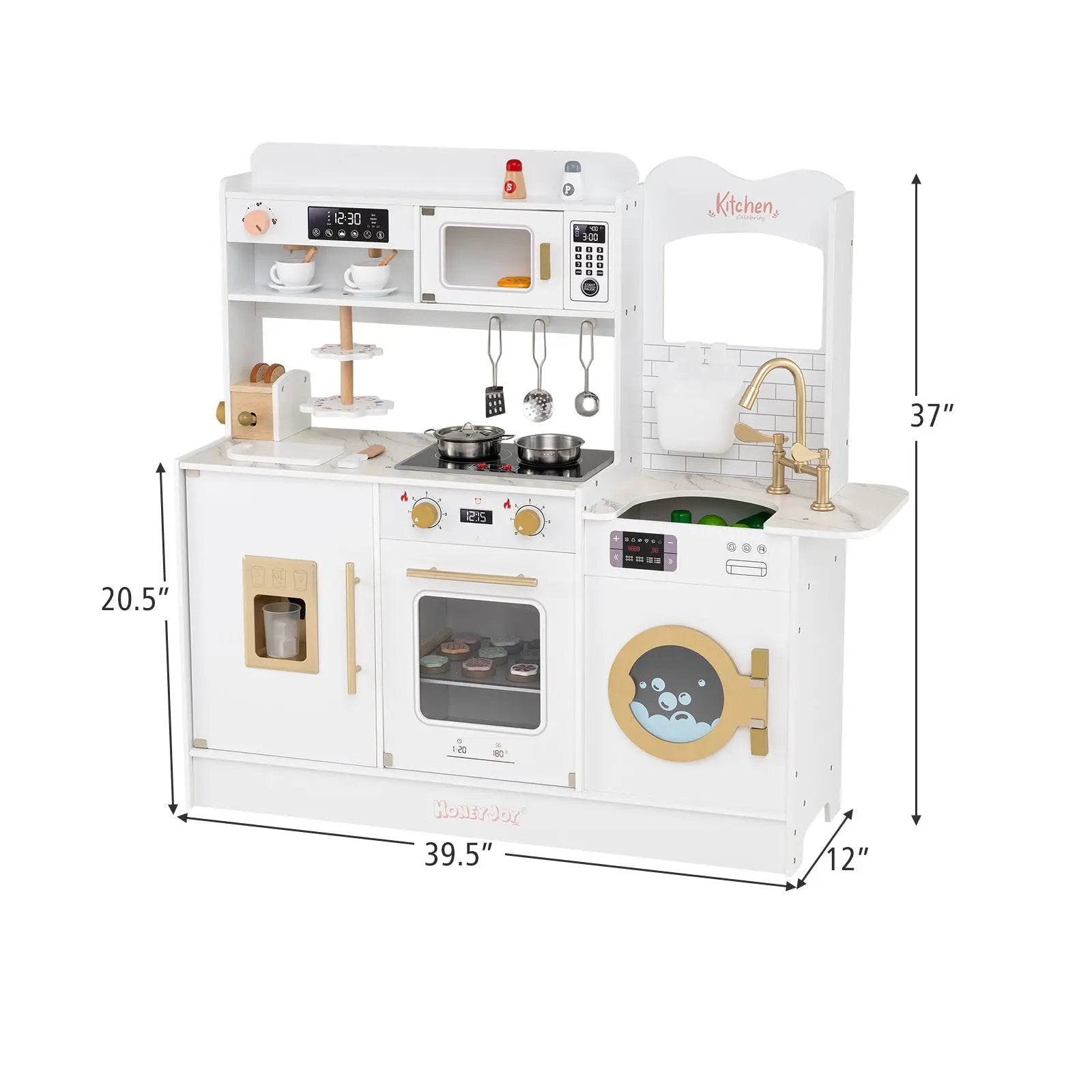 Children Pretend Toy Kitchen Playset with Light and Sound by DirectDeals