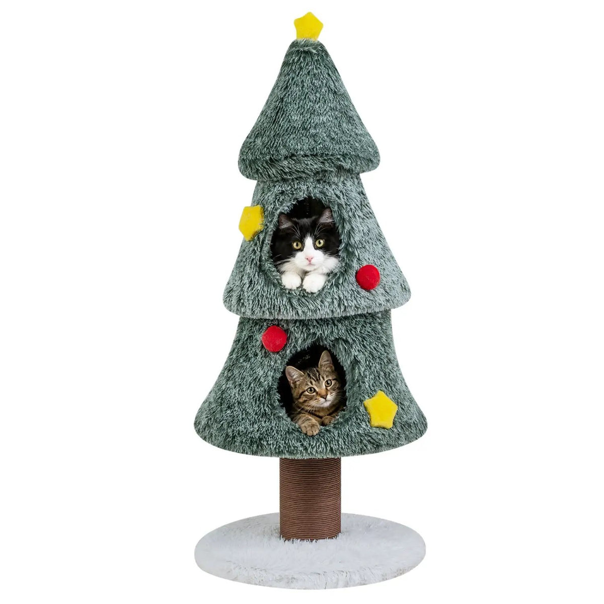 Christmas Cat Tree with 2 Condos & Scratching Post by DirectDeals
