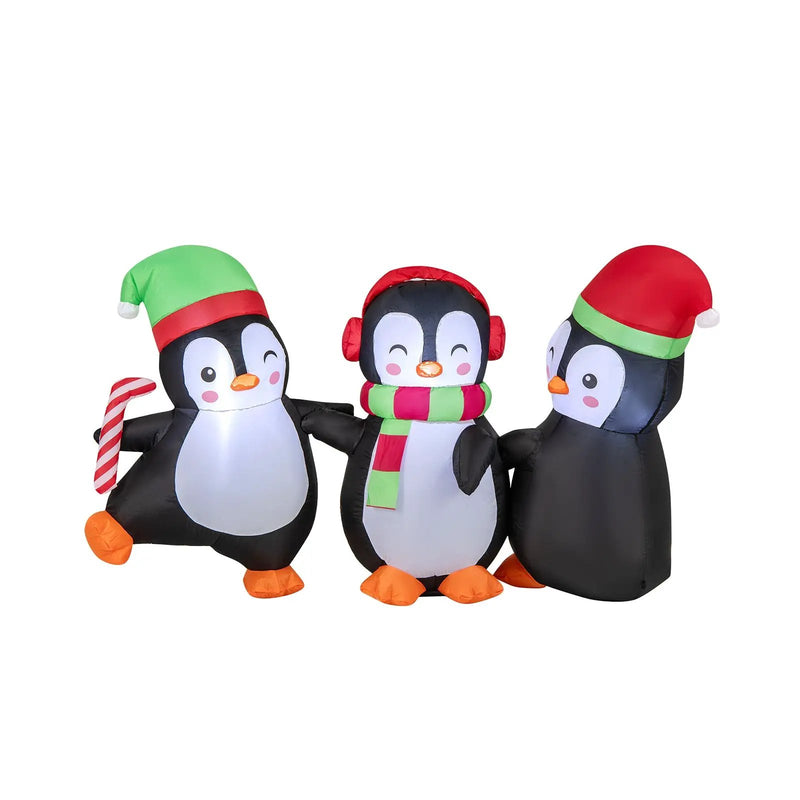 Christmas Inflatable Penguins Family with Built-in LED Lights by DirectDeals