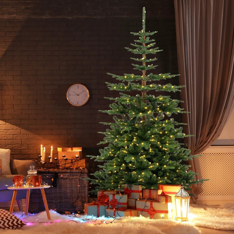7 Feet Hinged Artificial Pre-lit Christmas Tree with 1303 Branch Tips by DirectDeals