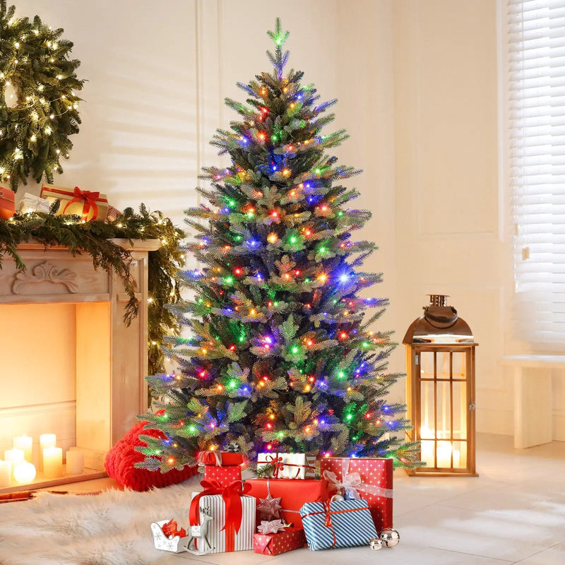 5 Feet Artificial Xmas Tree Hinged with 11 Lighting Modes and Remote Control by DirectDeals