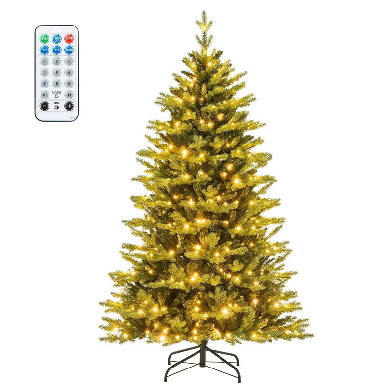5 Feet Artificial Xmas Tree Hinged with 11 Lighting Modes and Remote Control by DirectDeals