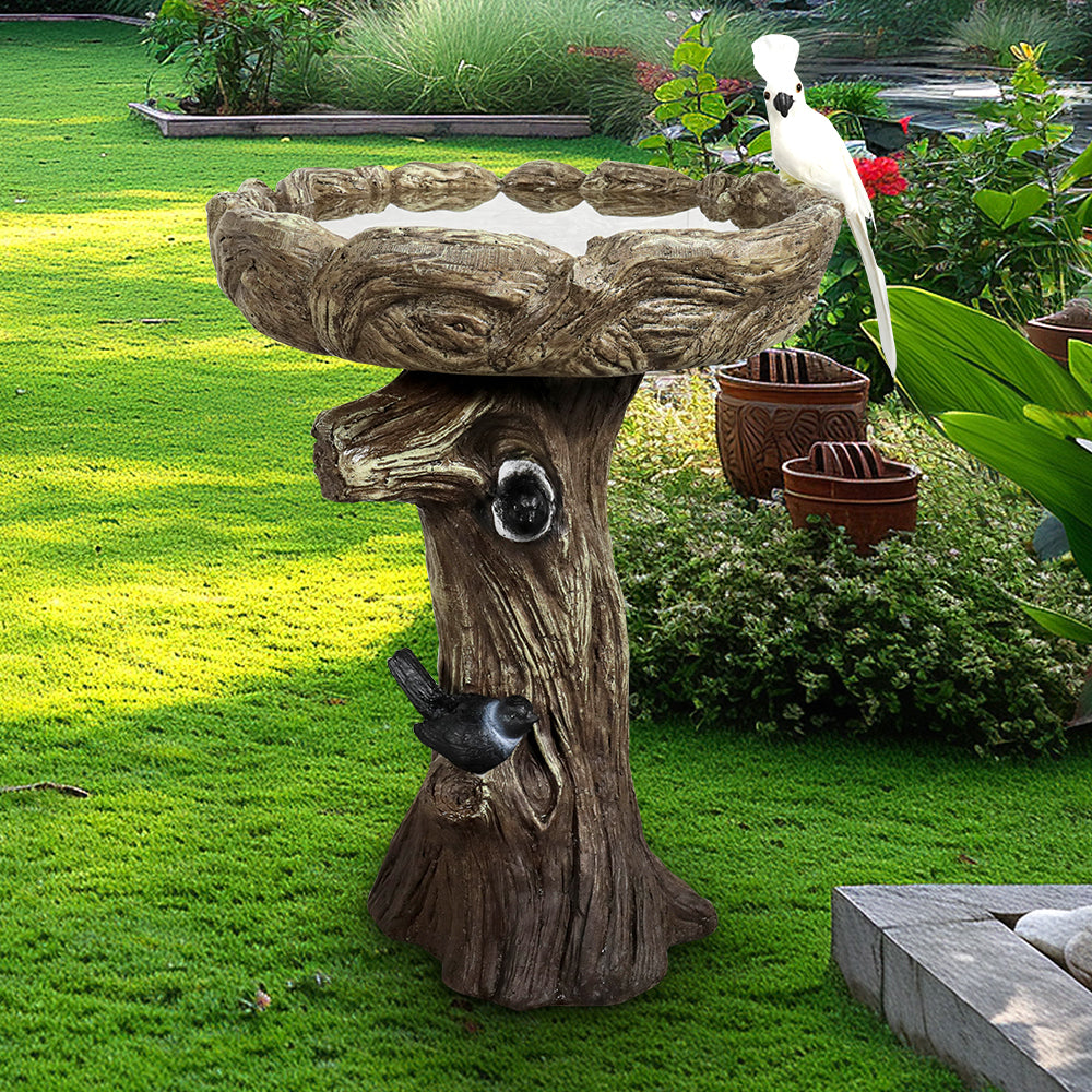 Concrete Tree Stump Bird Bath Log and Knot 23 Inch, photo 2 of 7