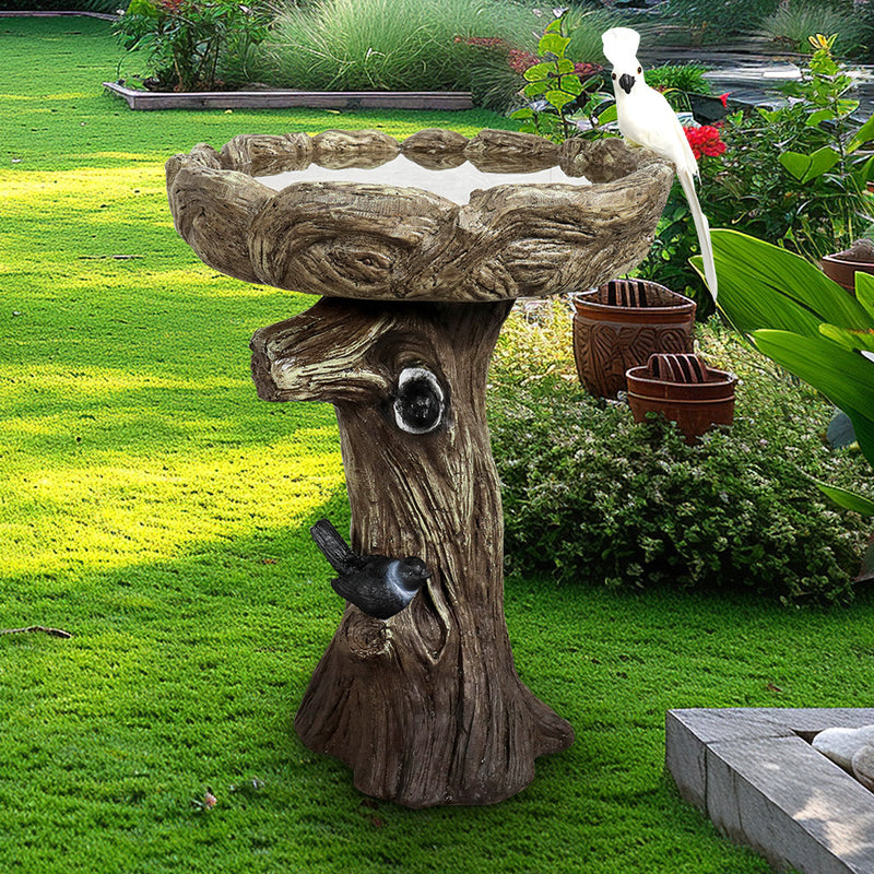 Concrete Tree Stump Bird Bath Log and Knot 23 Inch, photo 2 of 7