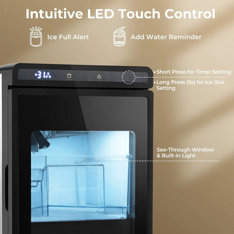 Countertop Ice Maker with 1.6" Clear Ice Cubes - 26 lbs/Day by DirectDeals