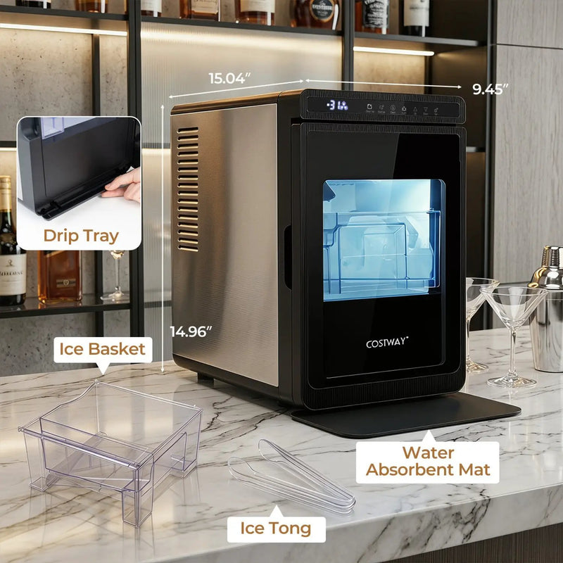 Countertop Ice Maker with 1.6" Clear Ice Cubes - 26 lbs/Day by DirectDeals