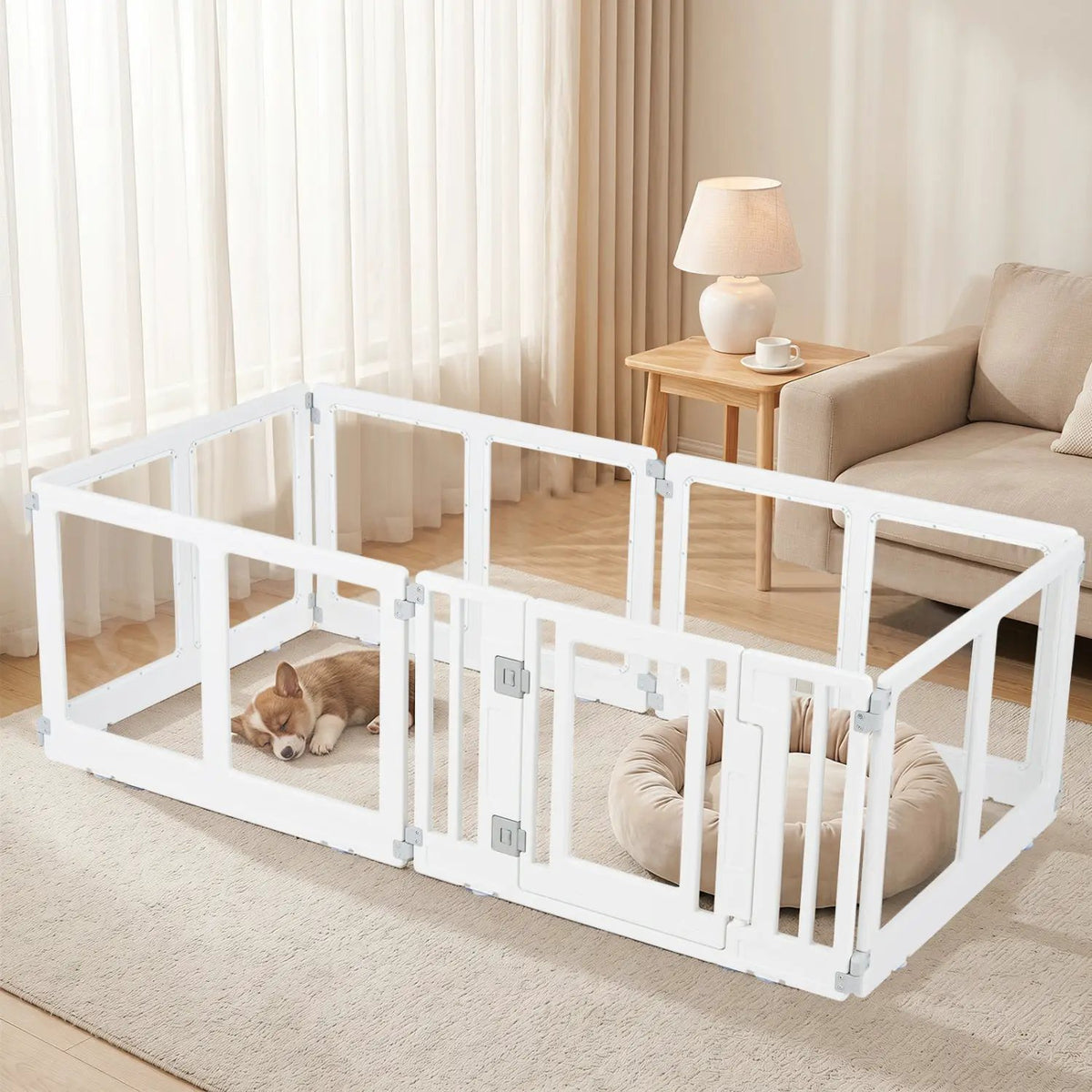 Clear Plastic Dog Playpen with Door - 8 Panel by DirectDeals