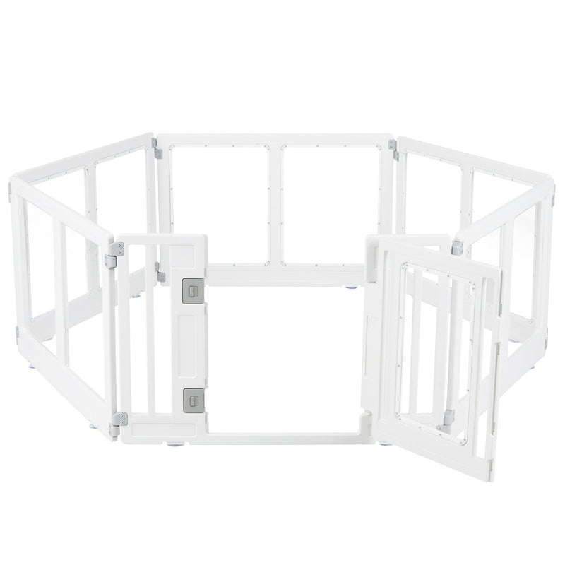 Clear Plastic Dog Playpen with Door - 8 Panel by DirectDeals