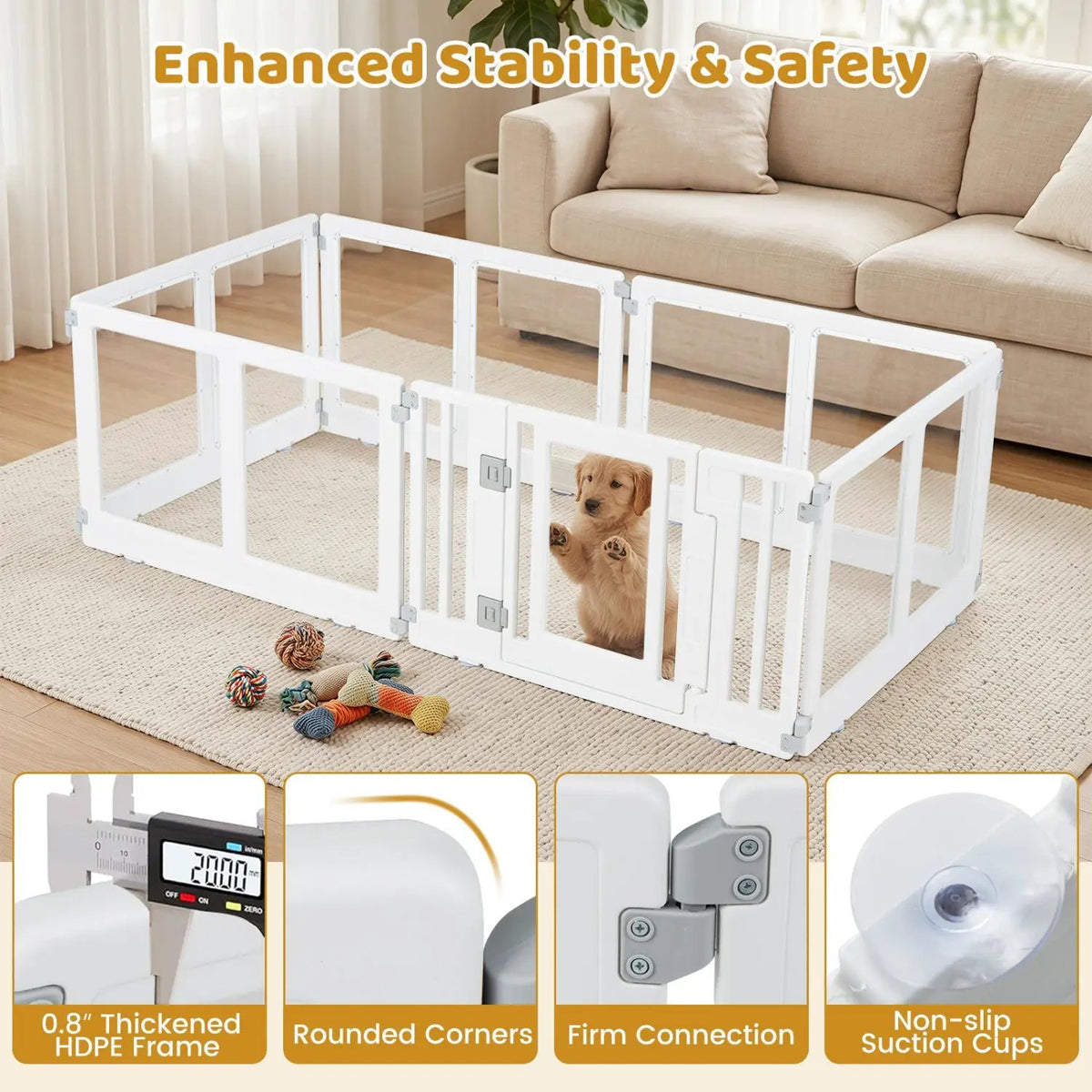 Clear Plastic Dog Playpen with Door - 8 Panel by DirectDeals