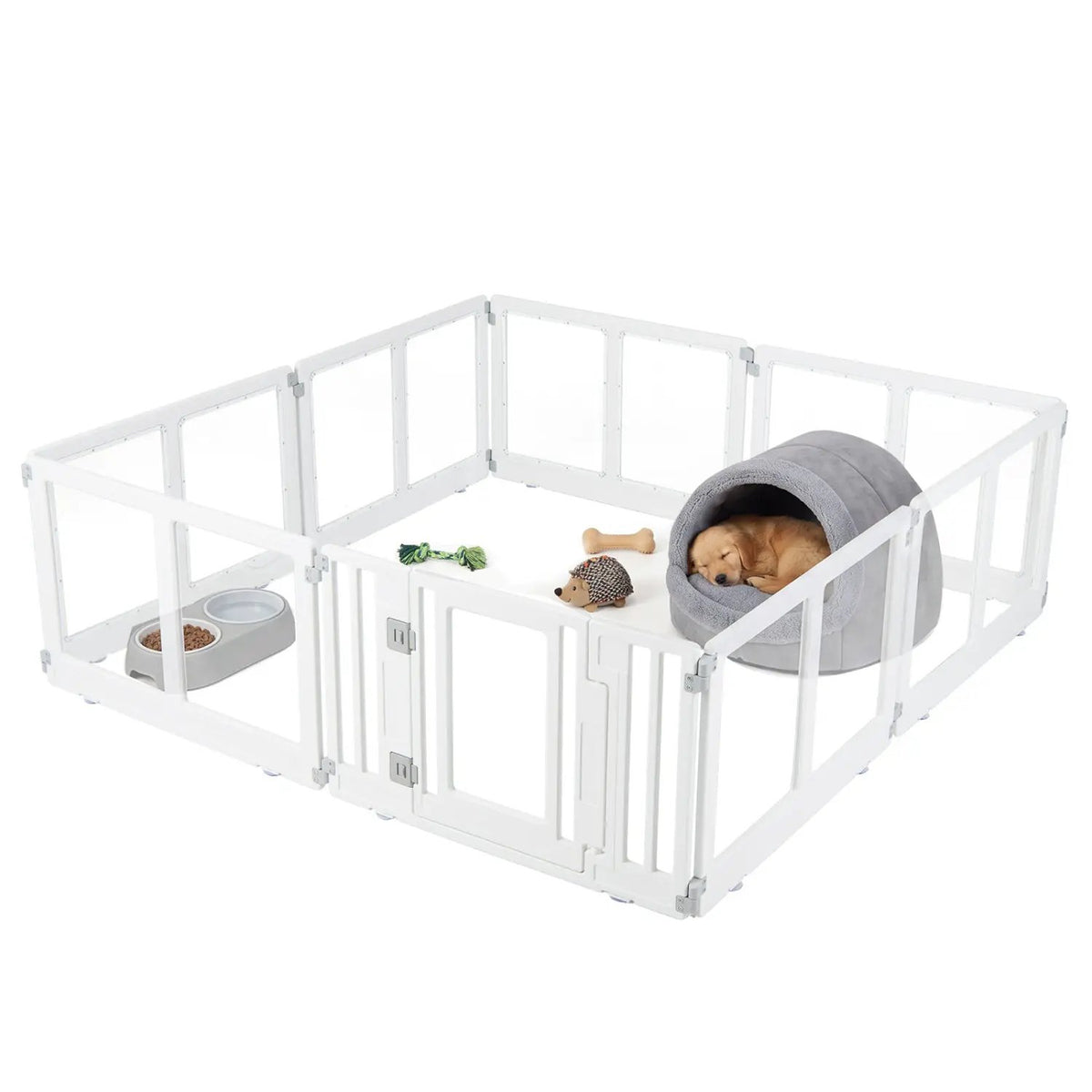 Clear Plastic Dog Playpen with Door - 8 Panel by DirectDeals