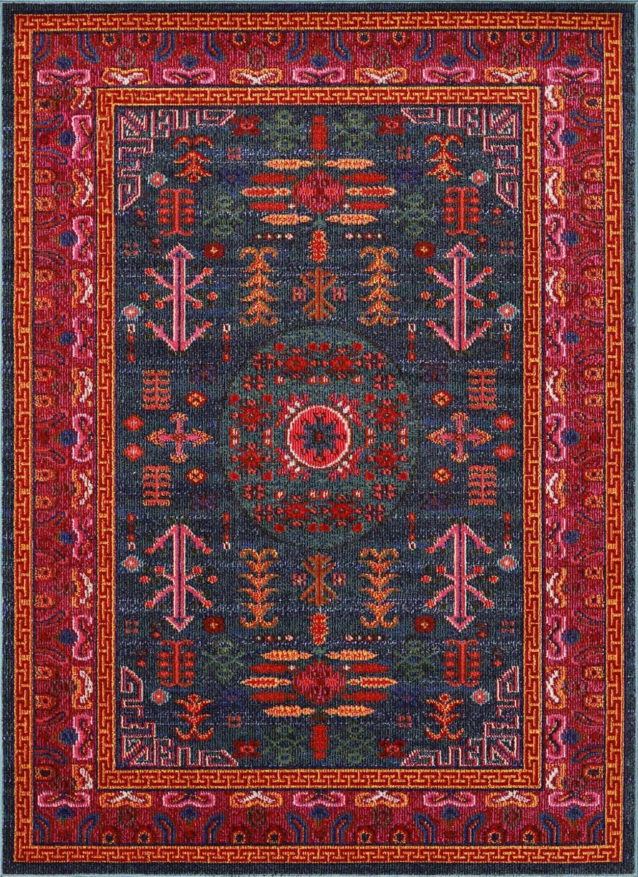 Cleveland Colorful Traditional Area Rug - Teal, Aqua, Navy by Boutique Rugs