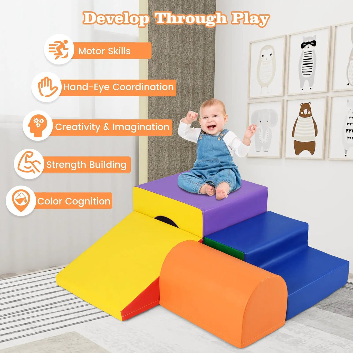 Climb and Crawl Foam Block Play Set for Infant Baby by DirectDeals