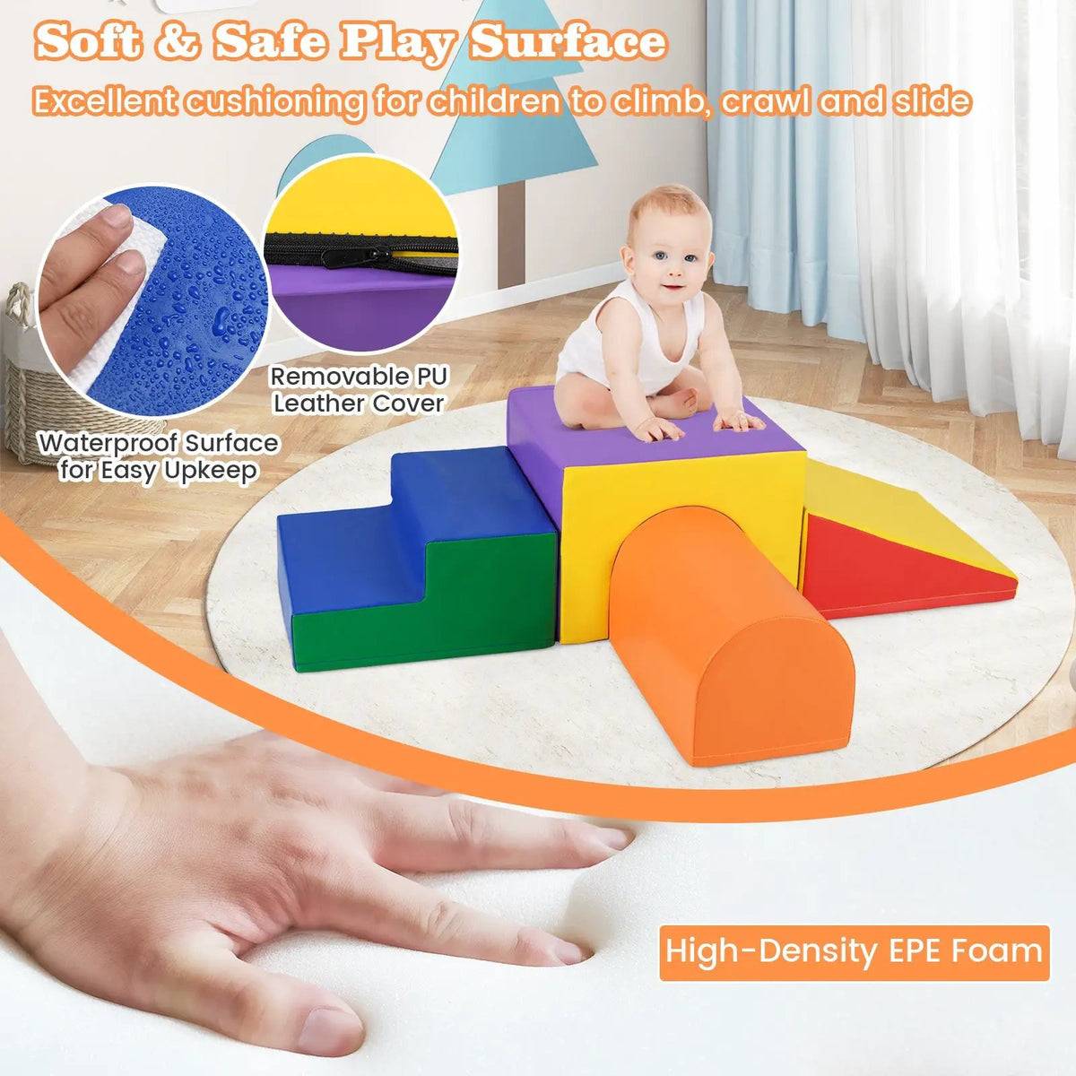 Climb and Crawl Foam Block Play Set for Infant Baby by DirectDeals