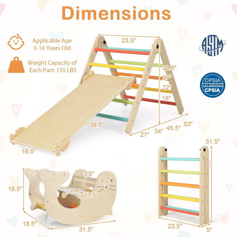 7-in-1 Indoor Climbing Toys for Toddlers with Reversible Ramp by DirectDeals