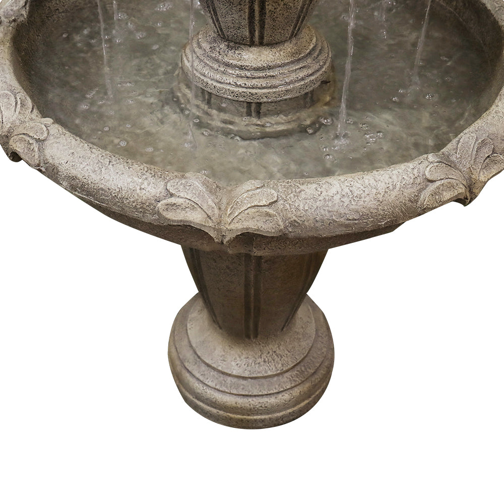 Concrete 3 Tier Water Fountain Large Estate, close-up of the surface