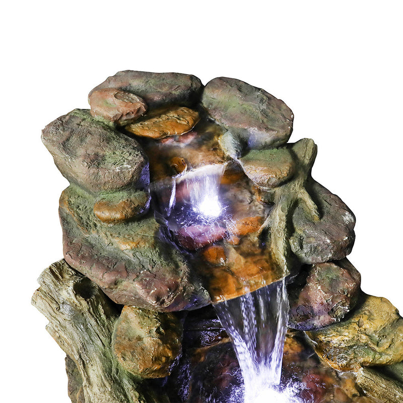 Resin Driftwood Creek Horizontal Outdoor Fountain 39 in, close-up of the surface