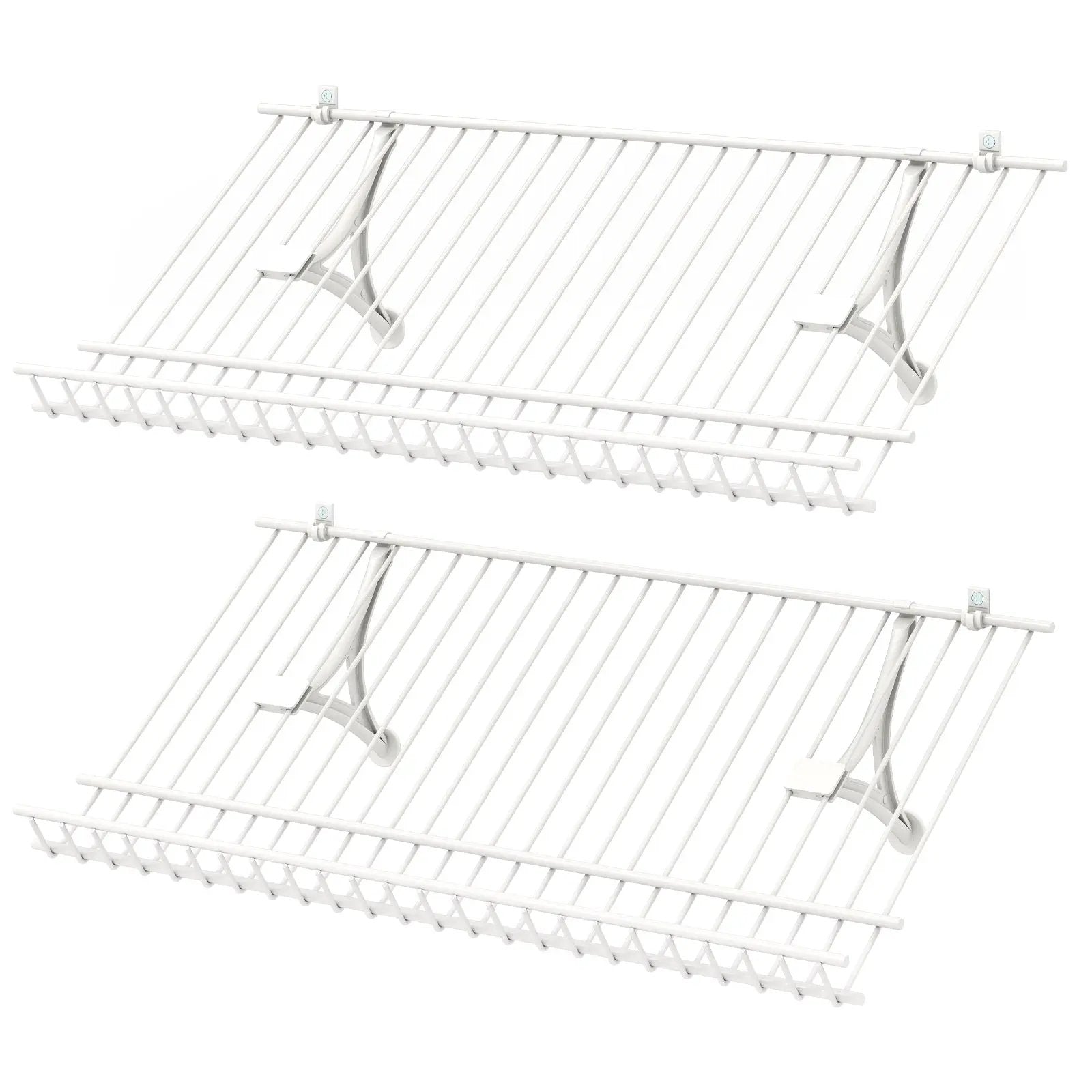 Closet Shelves Wall Mounted Set of 2 Metal Wire Shoe Racks by DirectDeals