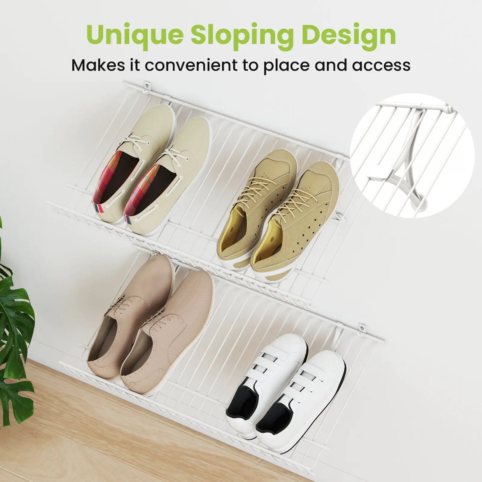 Closet Shelves Wall Mounted Set of 2 Metal Wire Shoe Racks by DirectDeals