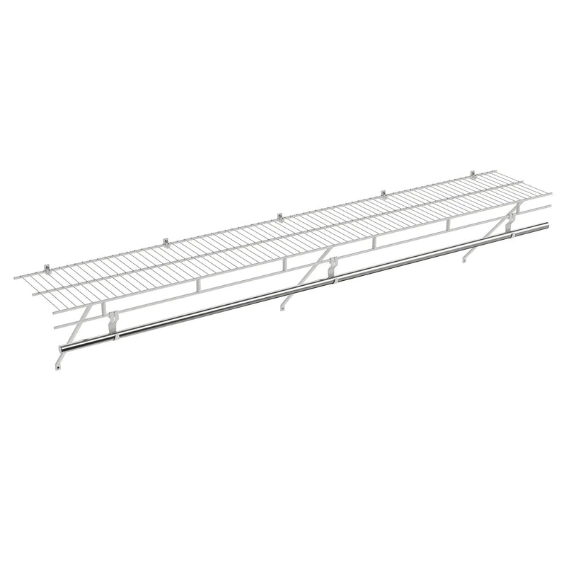 Closet Shelves Wall Mounted with Hanging Rod for Laundry Room by DirectDeals