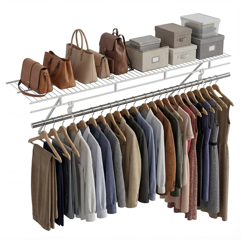 Closet Shelves Wall Mounted with Ventilated Metal Wire Shelving Kit by DirectDeals