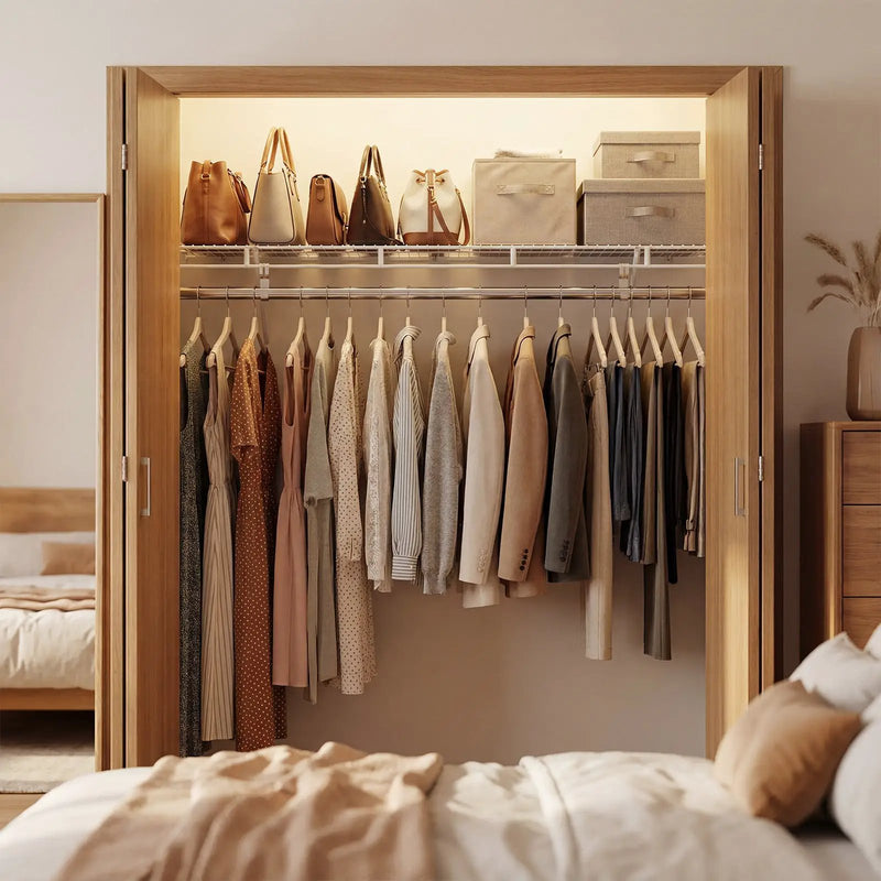 Closet Shelves Wall Mounted with Ventilated Metal Wire Shelving Kit by DirectDeals