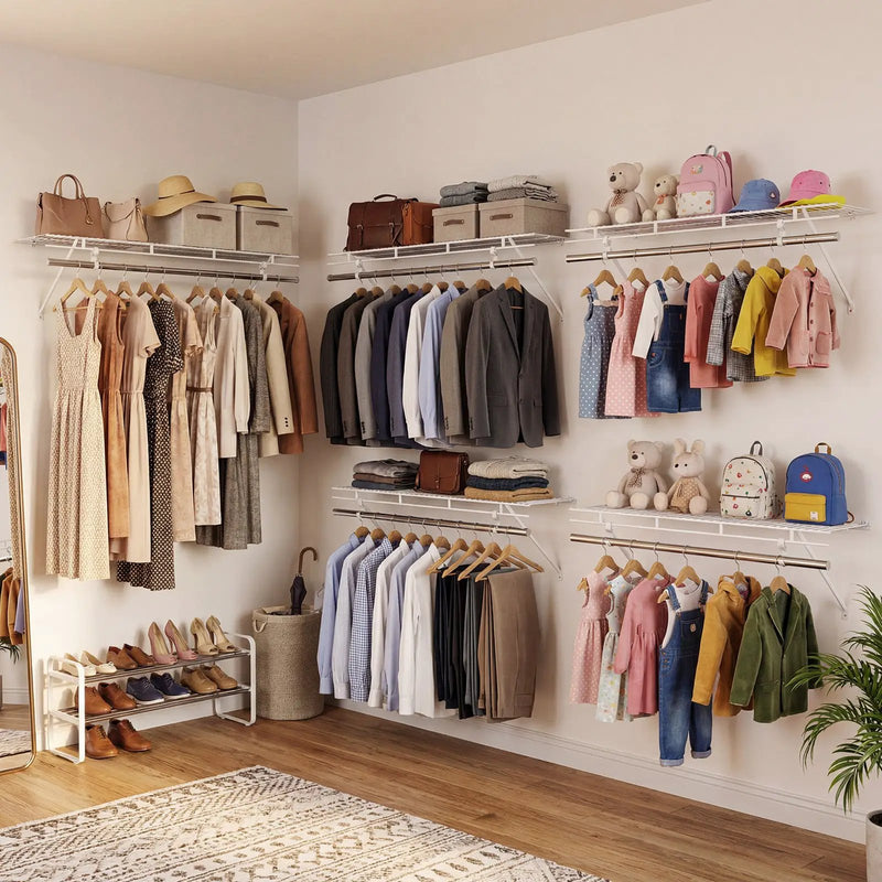 Closet Shelves Wall Mounted with Ventilated Metal Wire Shelving Kit by DirectDeals