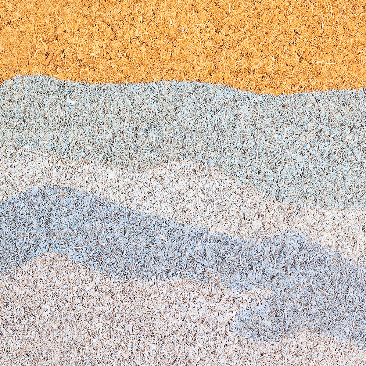 Shades of Sea - Blue Coir Doormat, close-up of the surface