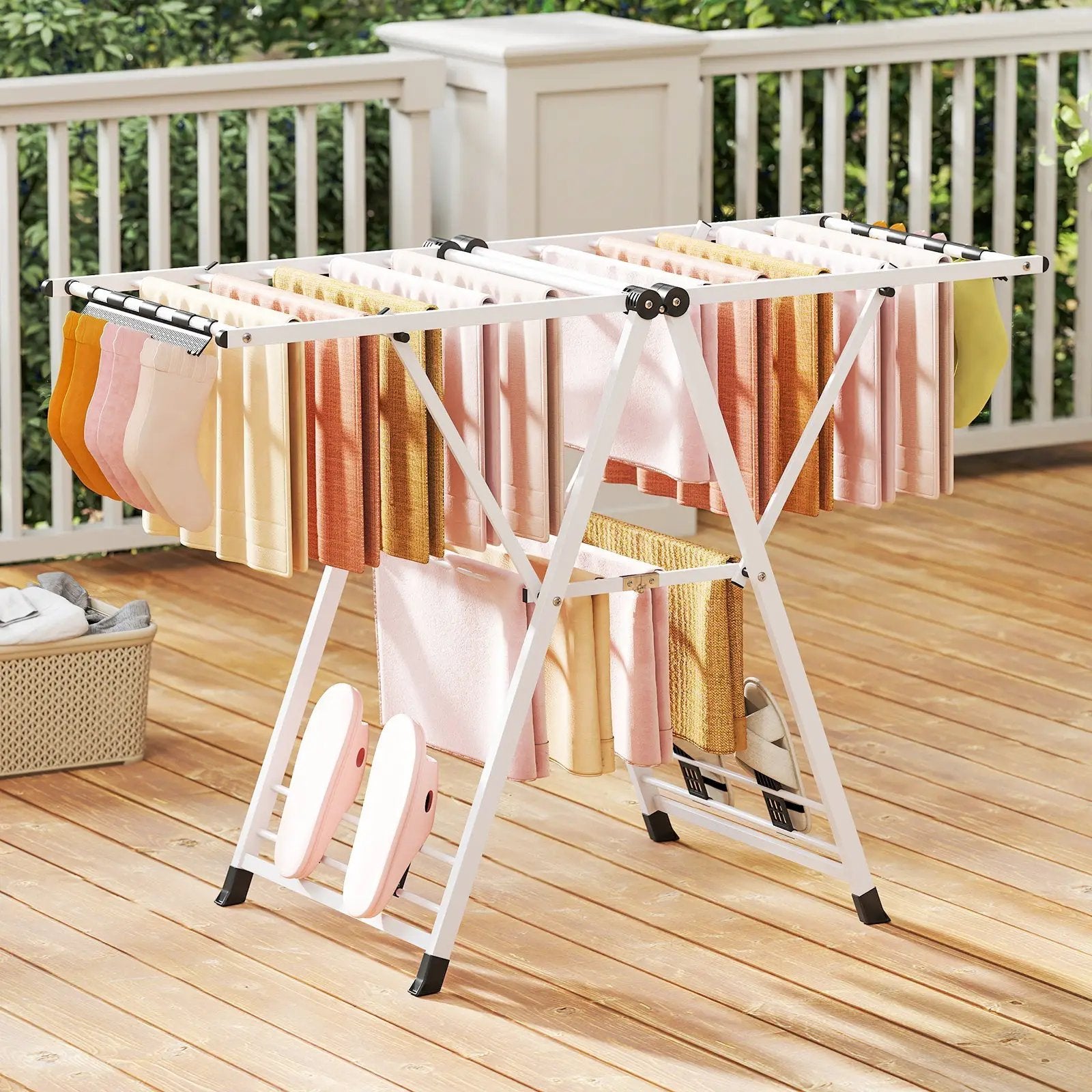 Clothes Drying Rack with Height Adjustable Wings by DirectDeals