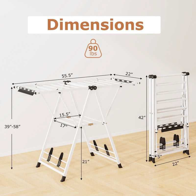 Clothes Drying Rack with Height Adjustable Wings by DirectDeals