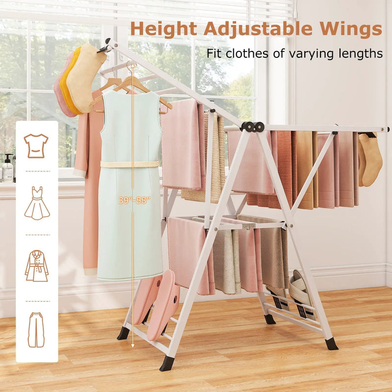Clothes Drying Rack with Height Adjustable Wings by DirectDeals