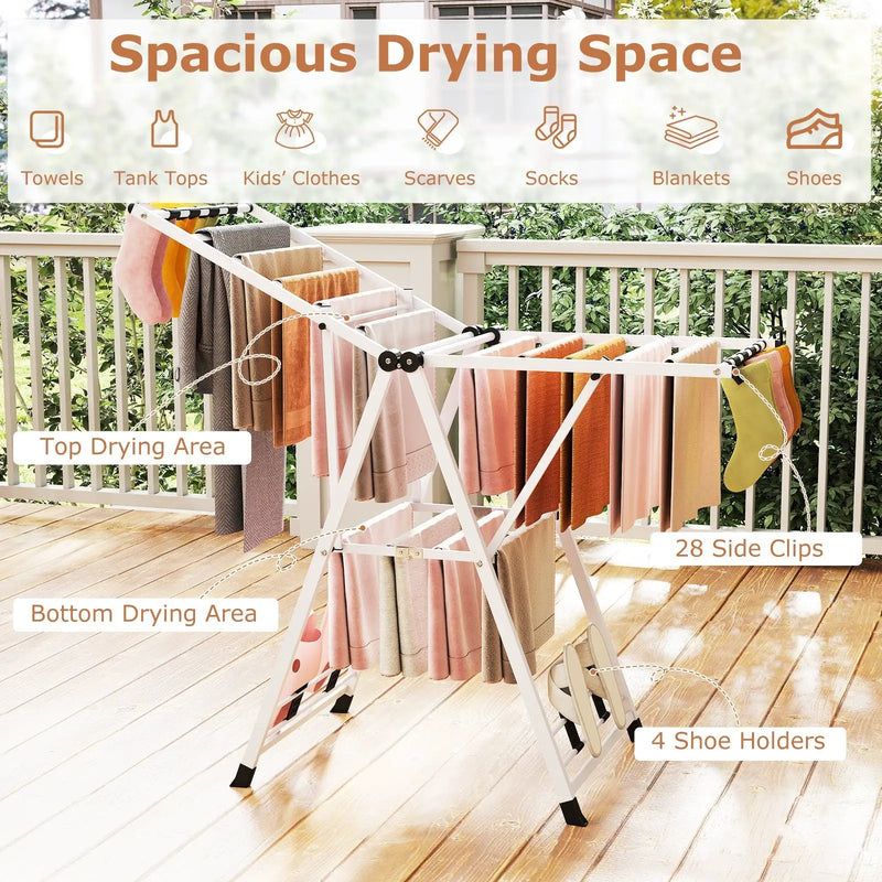 Clothes Drying Rack with Height Adjustable Wings by DirectDeals