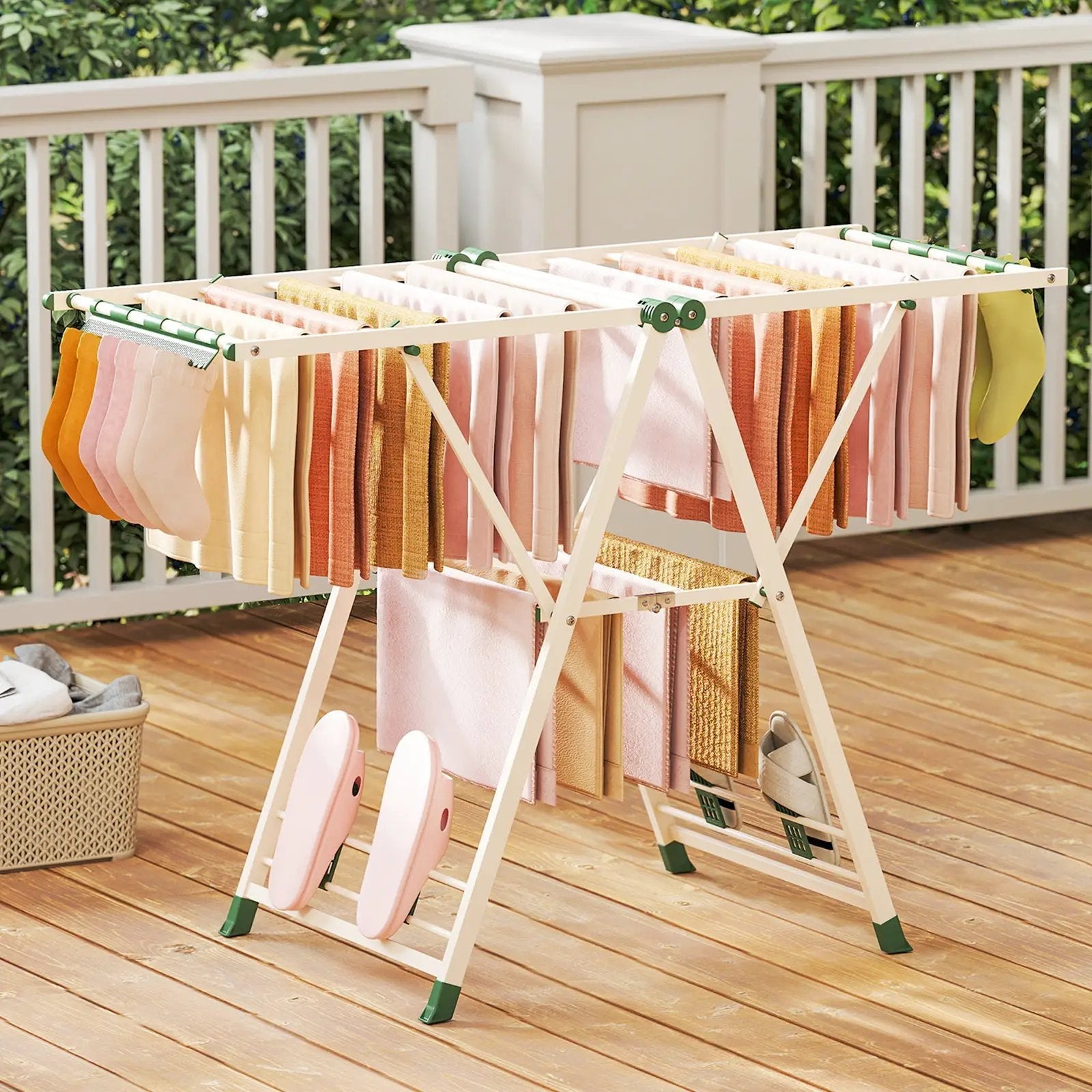 Clothes Drying Rack with Height Adjustable Wings by DirectDeals