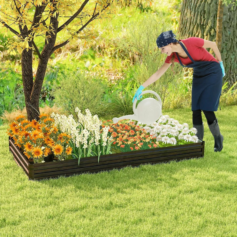 Large Outdoor Metal Planter Box for Vegetable Fruit Herb Flower-Coffee by DirectDeals