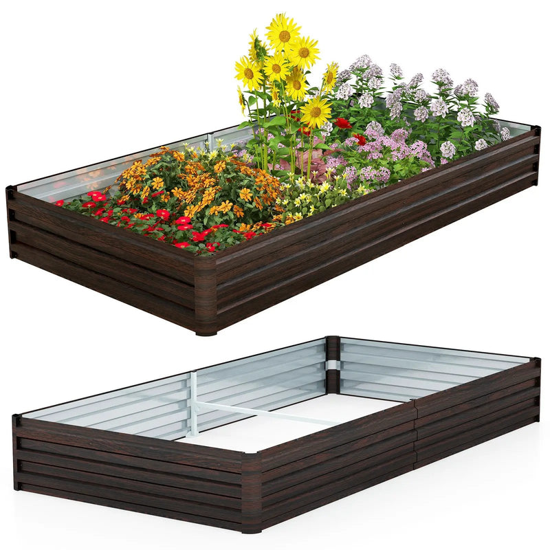 Large Outdoor Metal Planter Box for Vegetable Fruit Herb Flower-Coffee by DirectDeals