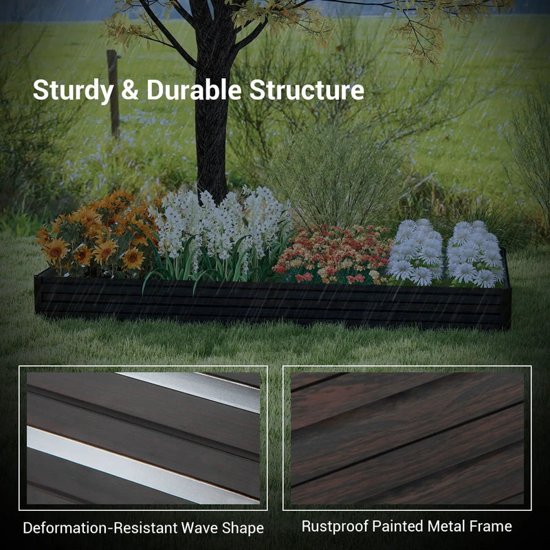 Large Outdoor Metal Planter Box for Vegetable Fruit Herb Flower-Coffee by DirectDeals