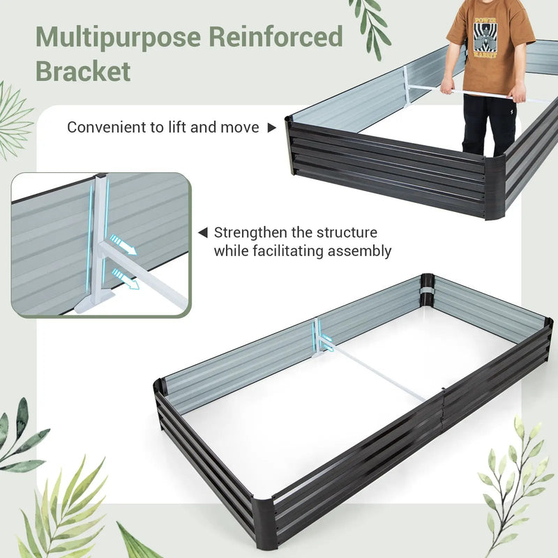 Large Outdoor Metal Planter Box for Vegetable Fruit Herb Flower-Coffee by DirectDeals