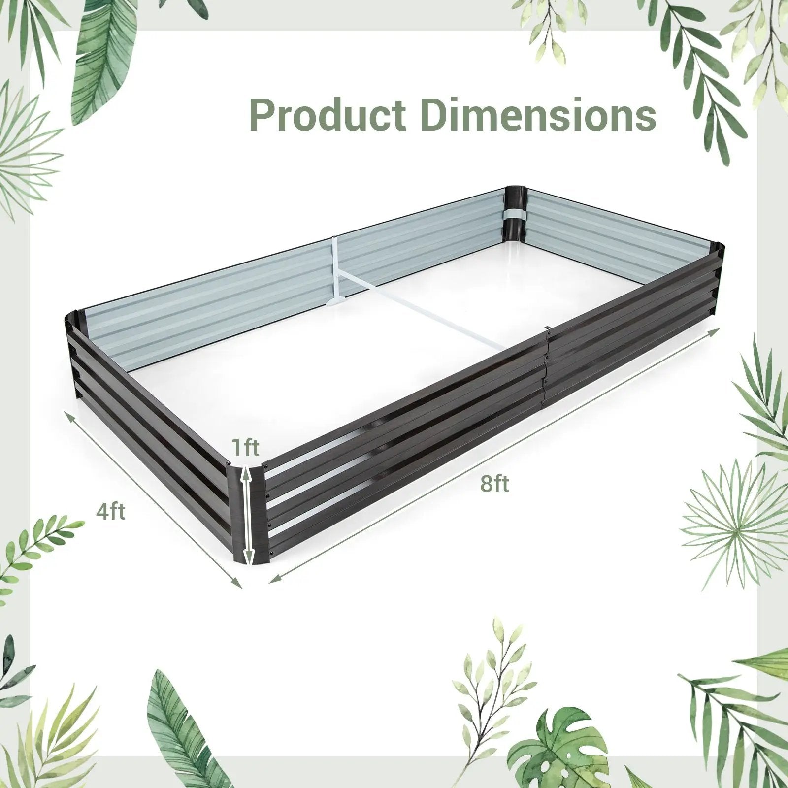 Large Outdoor Metal Planter Box for Vegetable Fruit Herb Flower-Coffee by DirectDeals