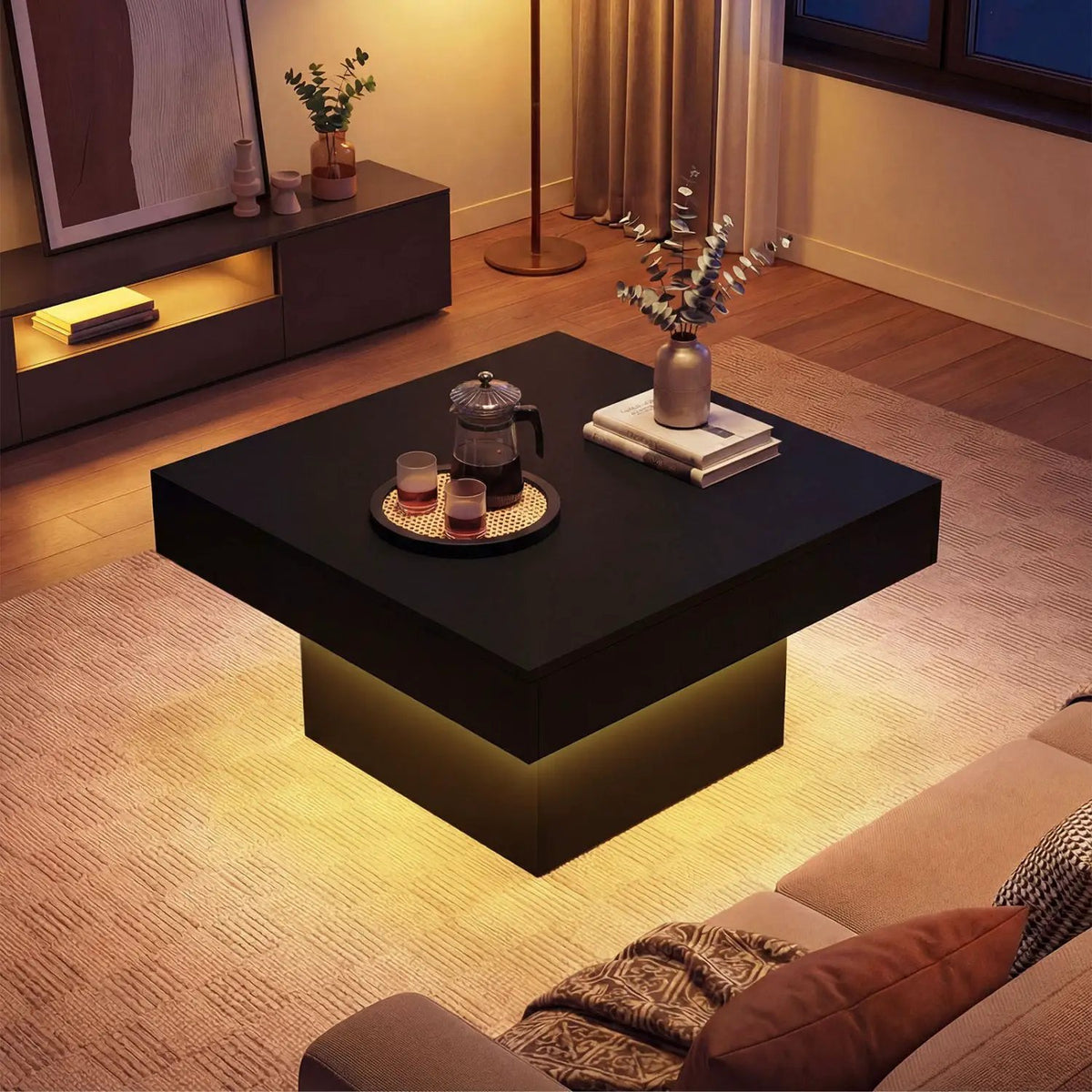 Coffee Table Accent Table with LED Lights and Dynamic Modes by DirectDeals